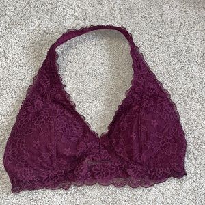 Burgundy halter top bralette